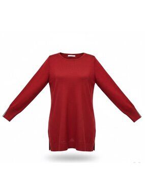 Chicos Womens Red Pullover Long Sleeve Sweater Size L